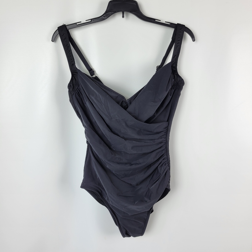 MIRACLESUIT Black One Piece Swimsuit Sz 4/6 - Picture 3 of 11